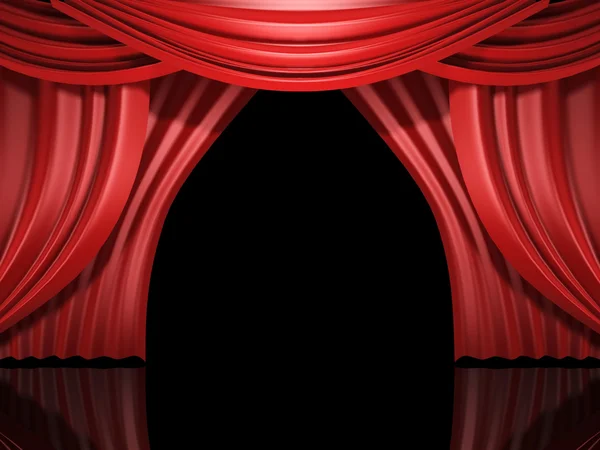 Red stage drapes