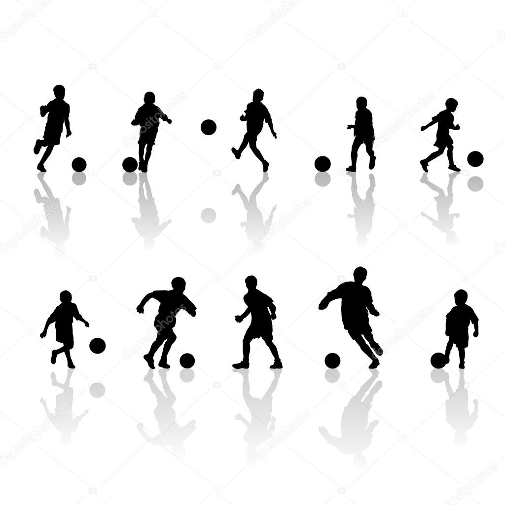 Soccer Players Silhouette