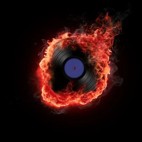 Burning vinyl record — Stock Photo © Moguchev 3176859