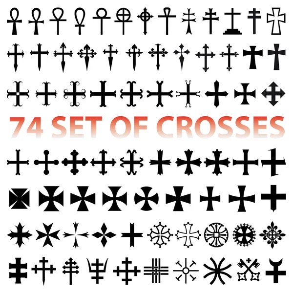 Set Crosses Christan vector various religious symbols by Alvaro Cabrera 