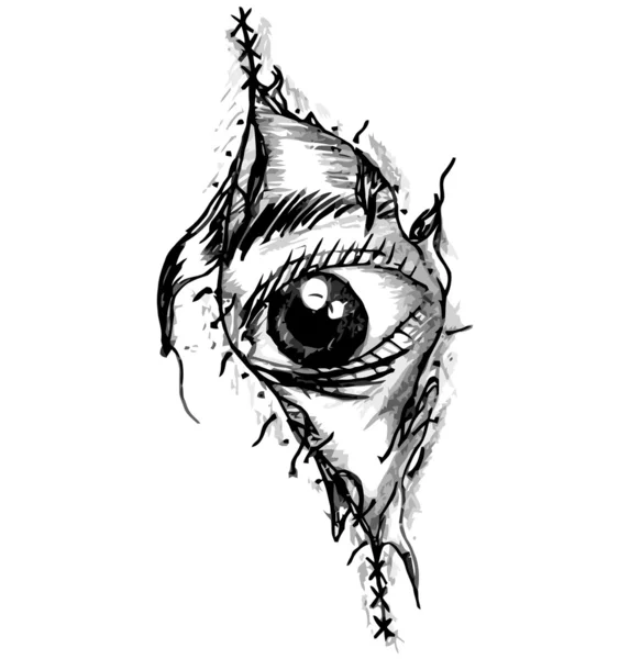 Sewn up eye tribal vector by