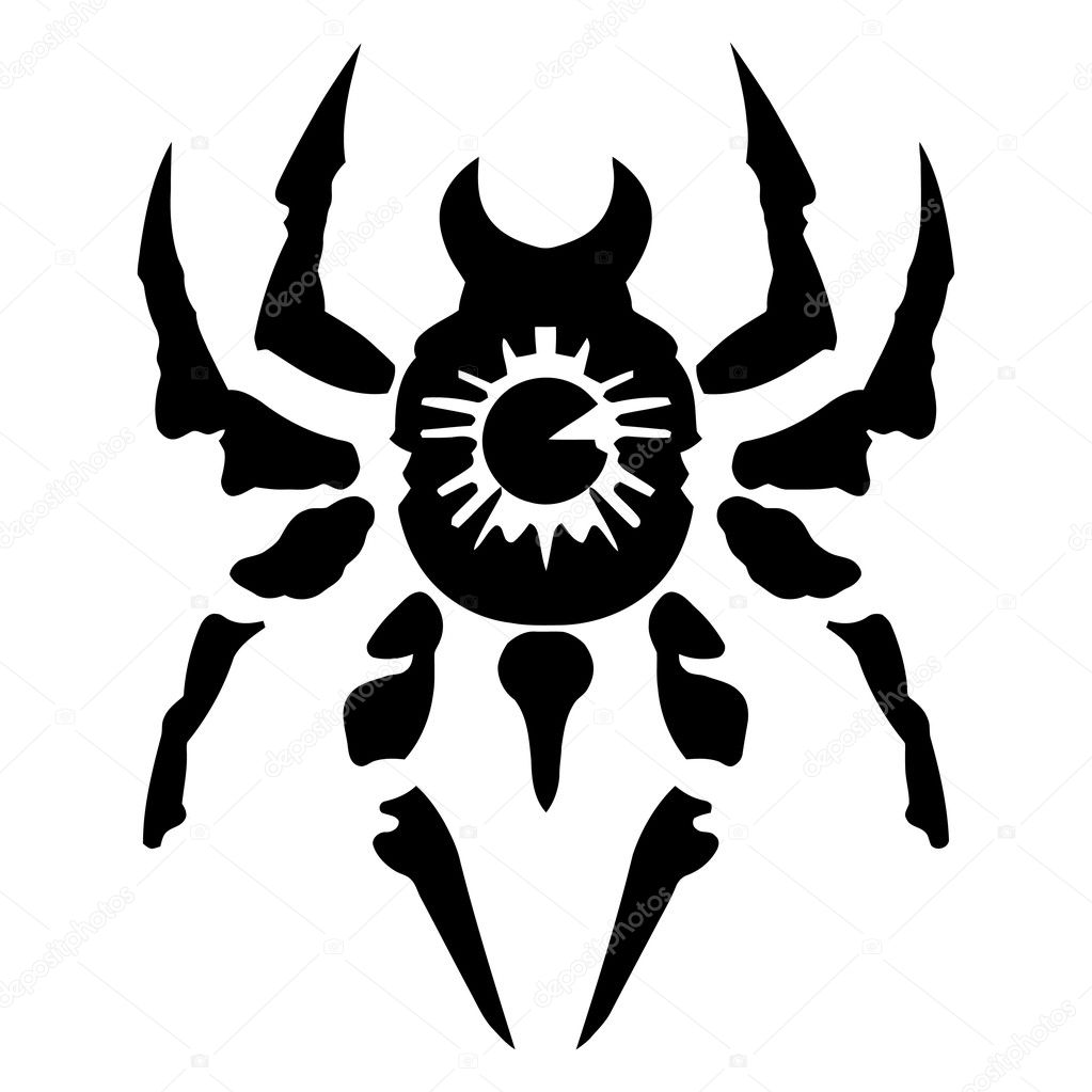 Spider tribal tattoo vector of