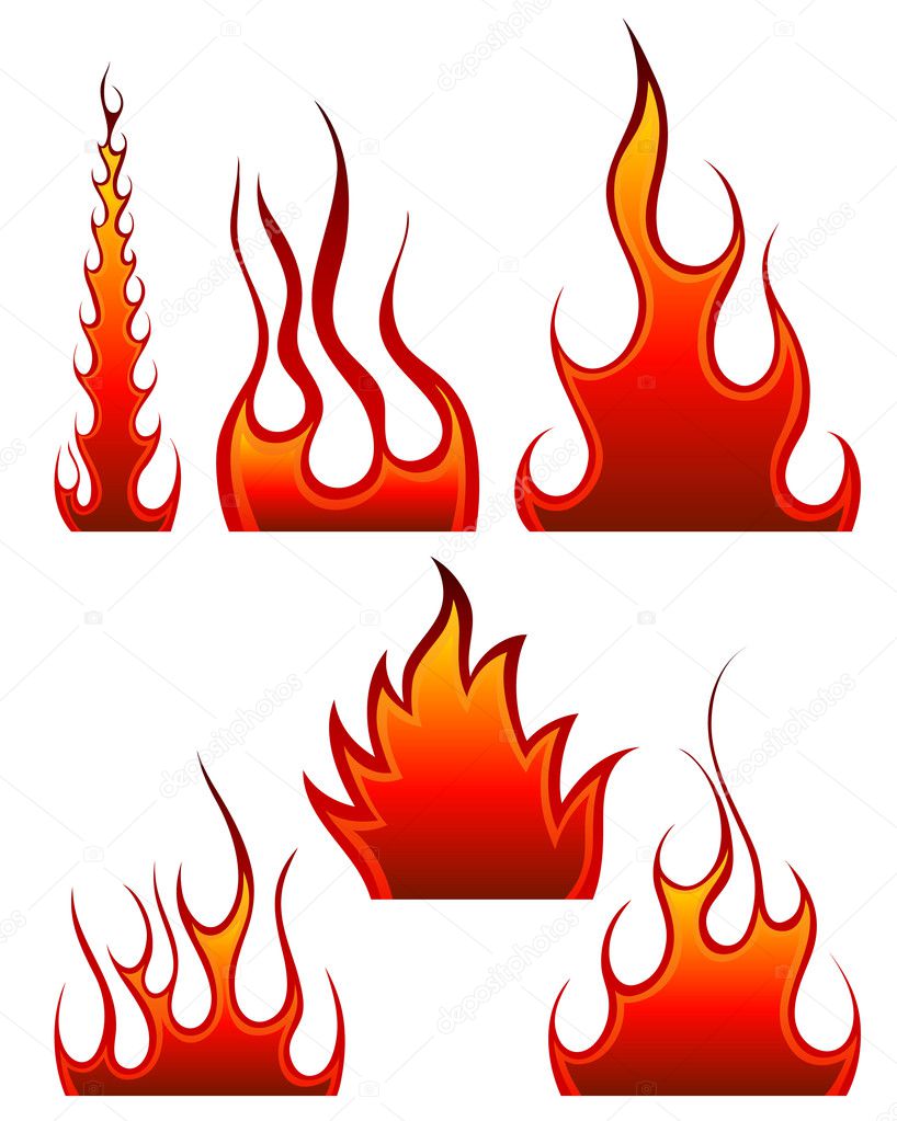 Fire Icon Set Stock Vector Angelp