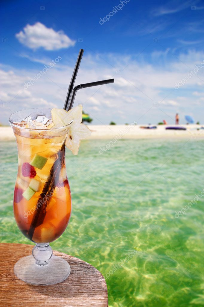 Cocktail on a beach — Stock Photo © Valentyn_Volkov #3607144
