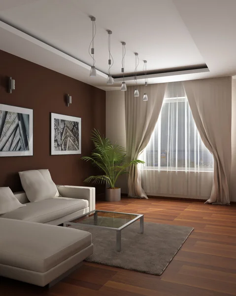 3d rendering.Modern design of a guest room with sensation of a cosiness and