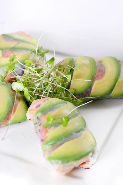 Veggie spring roll wrappers vertical - Stock Pho