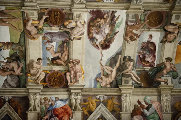 The ceiling in the Sistine Chapel in the Vatican