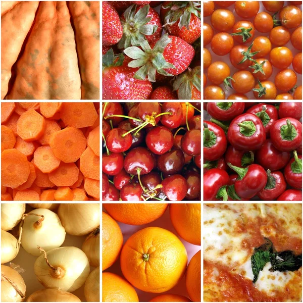 Red food collage