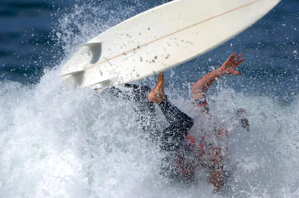 Male surfer during competition