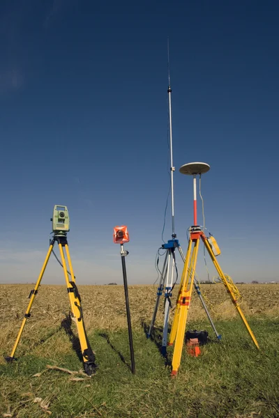 GPS unit, Total station and Prism