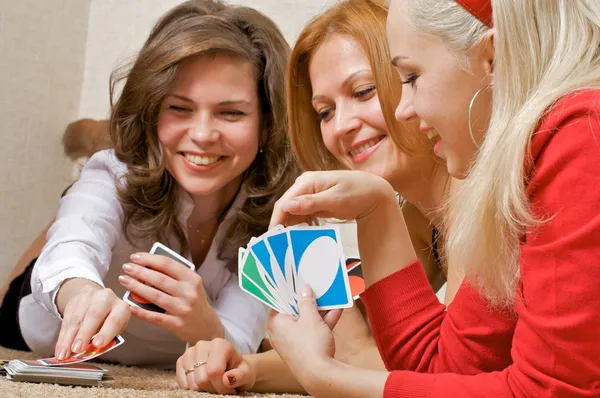 Girls playing cards — Stock Photo #3637345