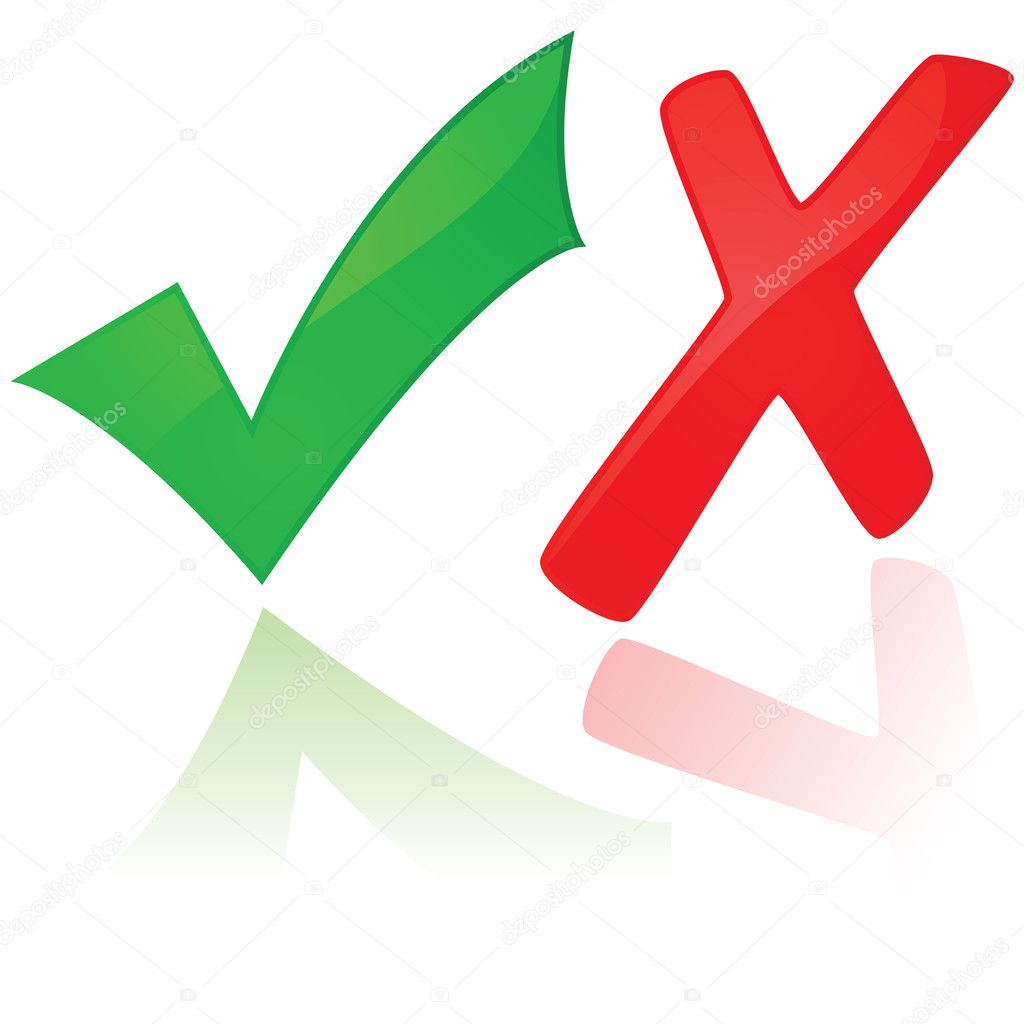 clipart checkmark and x - photo #8