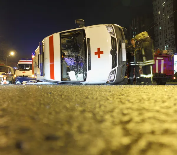 Ambulance overturned