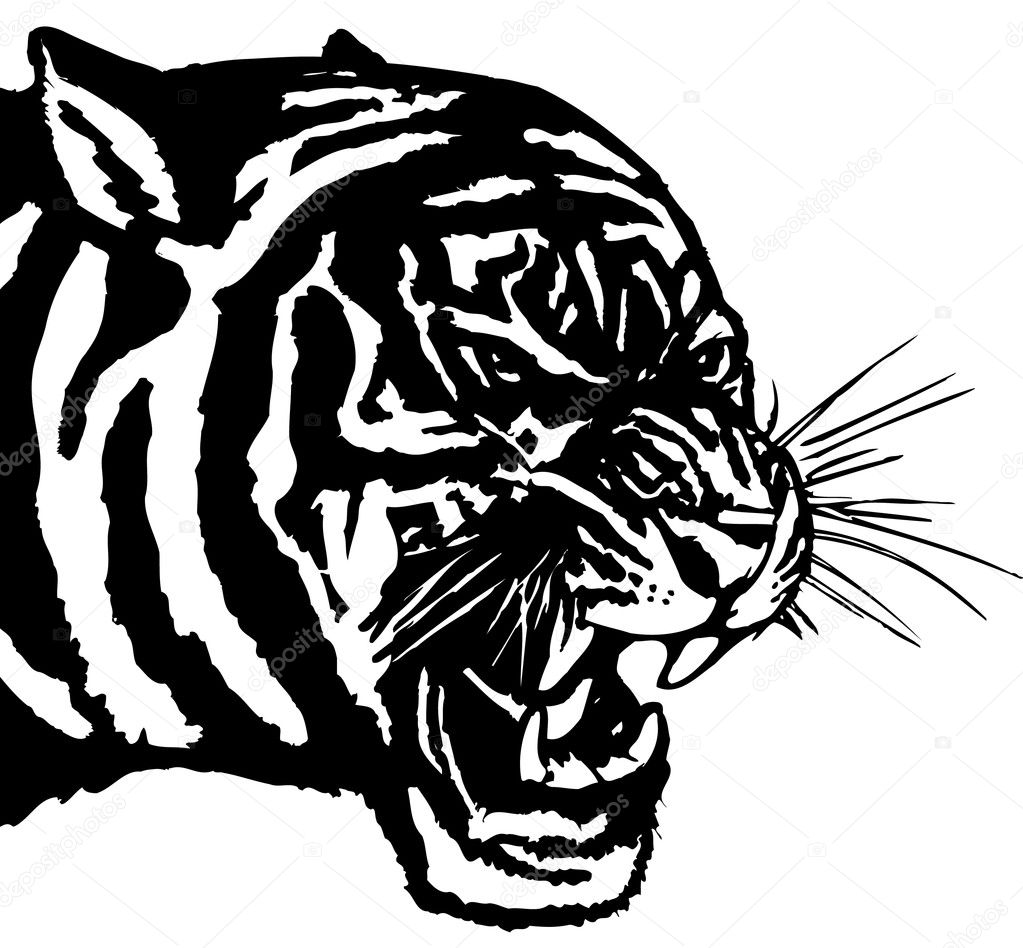 Tiger Head Silhouette