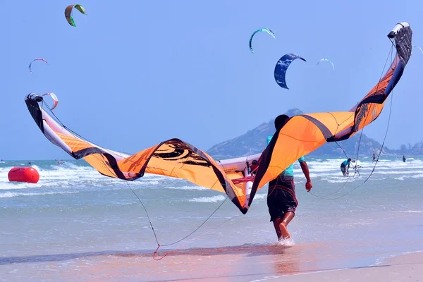 Kite surf or kite boarding at Huahin Thailand