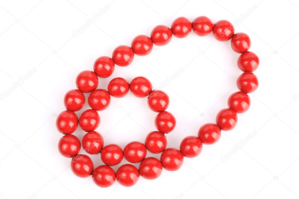 Beaded Necklace on Red Bead Necklace Stock Photo 3768596