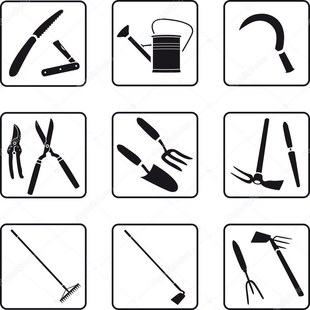 Gardening Tools Silhouette