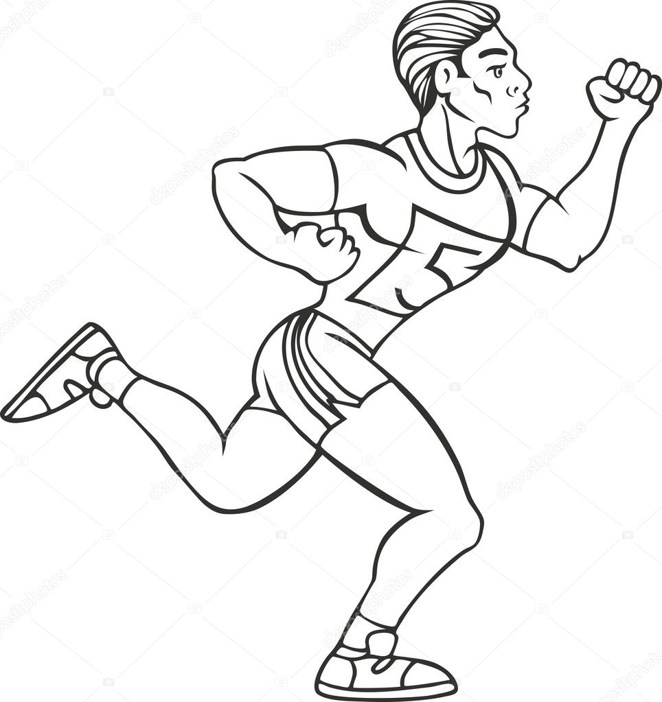 cartoon man jogging