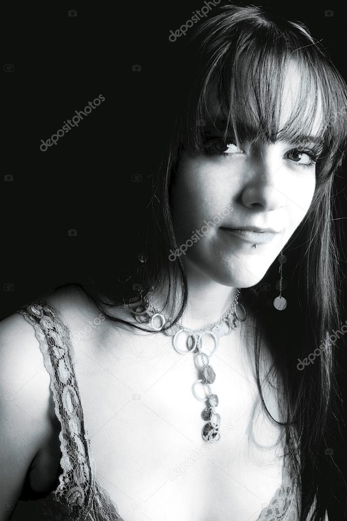 Black and white portrait of