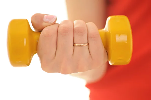 stock image Hand with dumbbels