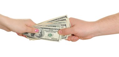 Hands with moneys clipart