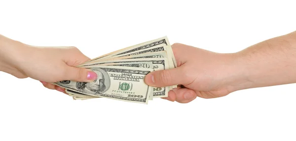 Hands with moneys — Stock Photo, Image