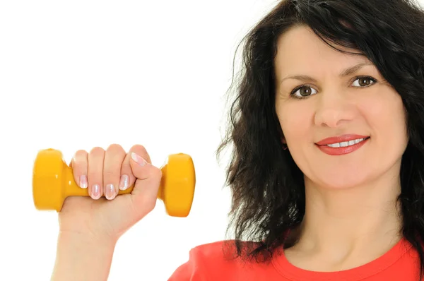 stock image Woman with dumbbells