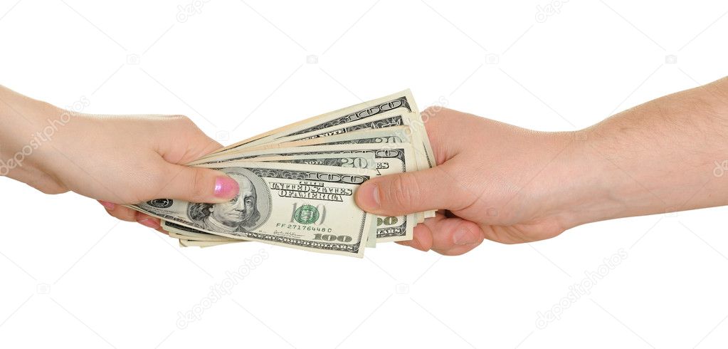 Hands with moneys
