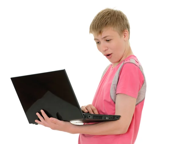 Tinédzser laptop — Stock Fotó