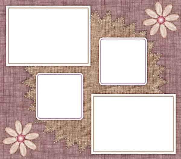 Frames for photos with pink fabric — Stock Photo, Image