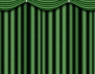 Green curtain clipart