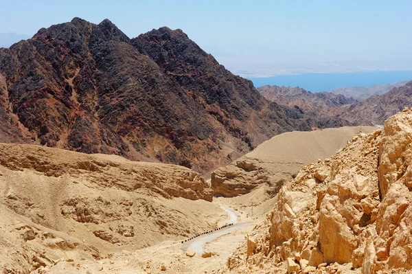 Bergen in het zuiden van Israël, tot aan de Rode Zee — Stockfoto