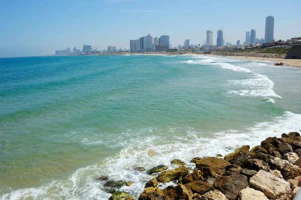 Costa del mar y la vista de Tel Aviv —  Fotos de Stock