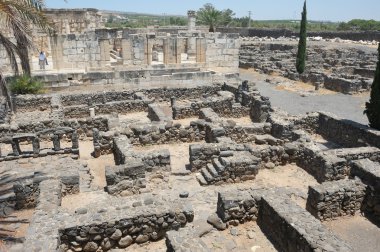 Excavations of the ancient city of Capernaum clipart