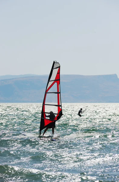 stock image Surfing on lake Kinneret