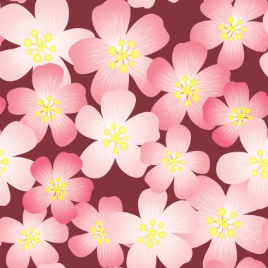 Abstract cherry-flowers background clipart