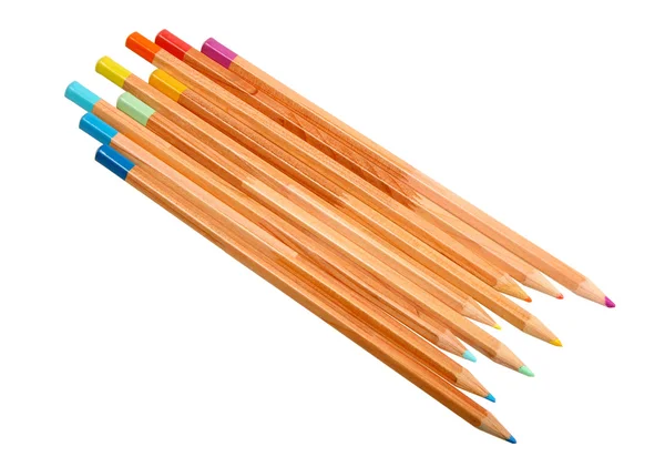 여러 가지 빛깔의 나무 연필 세트 — 스톡 사진