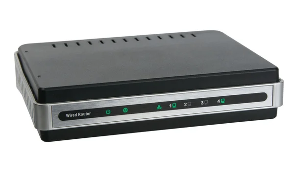 Front view of network wired router — Stock Photo, Image