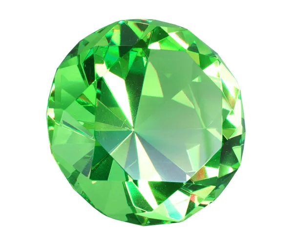 单个绿色水晶钻石 — 图库照片