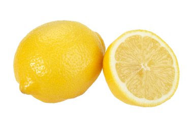 Full and cross section of yellow lemon clipart