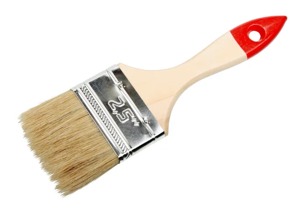 Brush with red wood handle — Stock Photo, Image