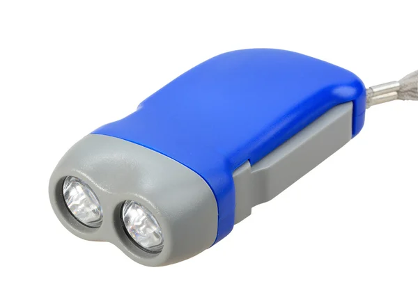 Single blue-gray hand flashlight — Stock Photo, Image