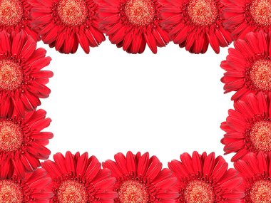 Abstract frame with red flowers clipart