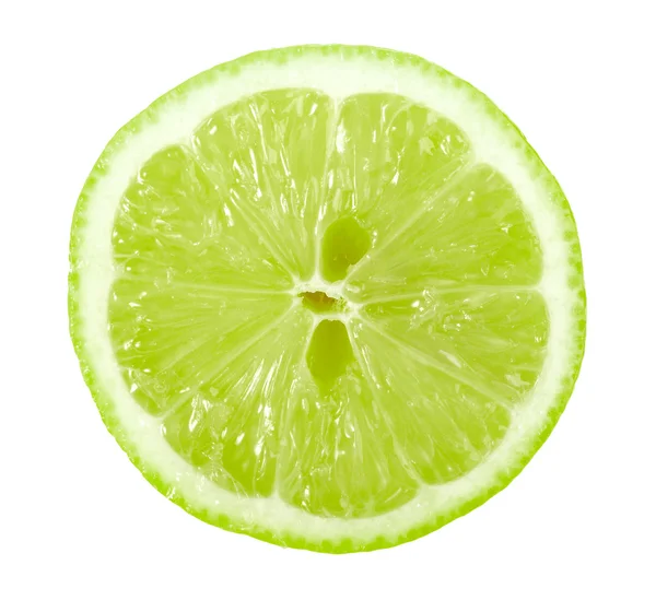 Single cross section of lime — Stock Photo, Image