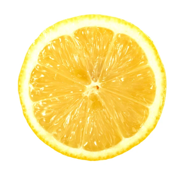 Single dwarsdoorsnede van citroen — Stockfoto