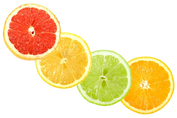 交叉柑橘类水果集中 — 图库照片
