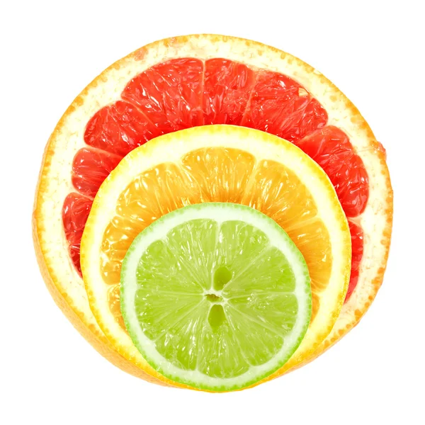Set of cross a citrus fruits — Stock Photo, Image
