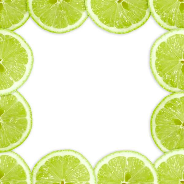 Abstract frame with cross of lime fruit — Stock Photo, Image