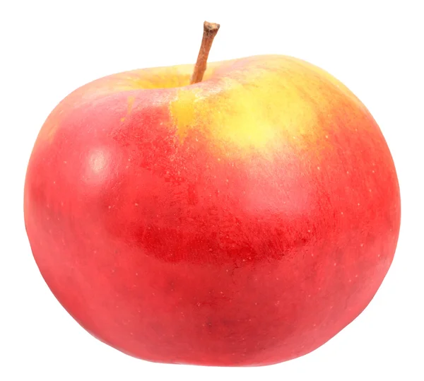 Одиночне червоно-жовте яблуко — стокове фото