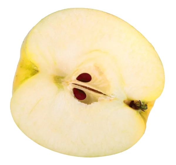 Einzelnes Kreuz aus gelbem Apfel — Stockfoto